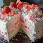 strawberry funfetti cheesecake cake