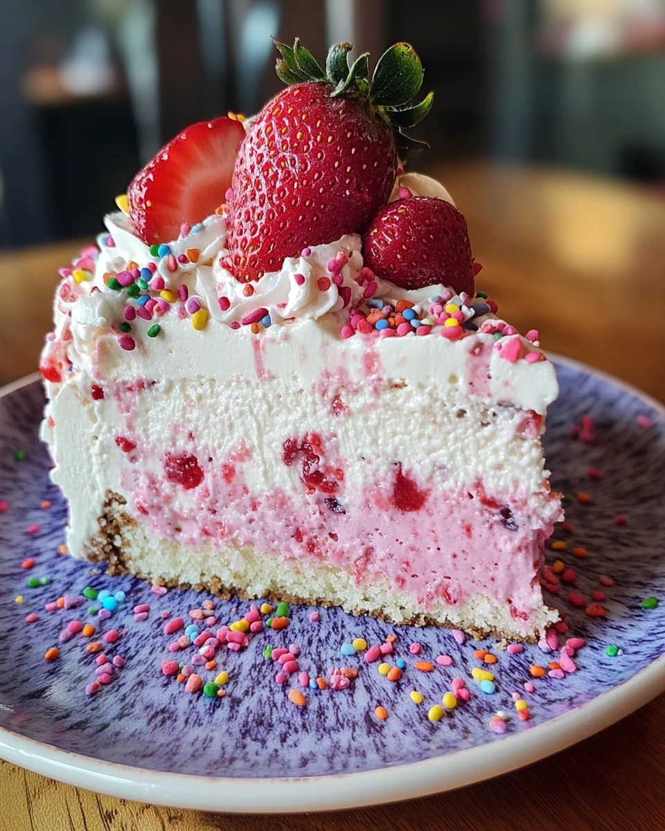 strawberry funfetti cheesecake cake