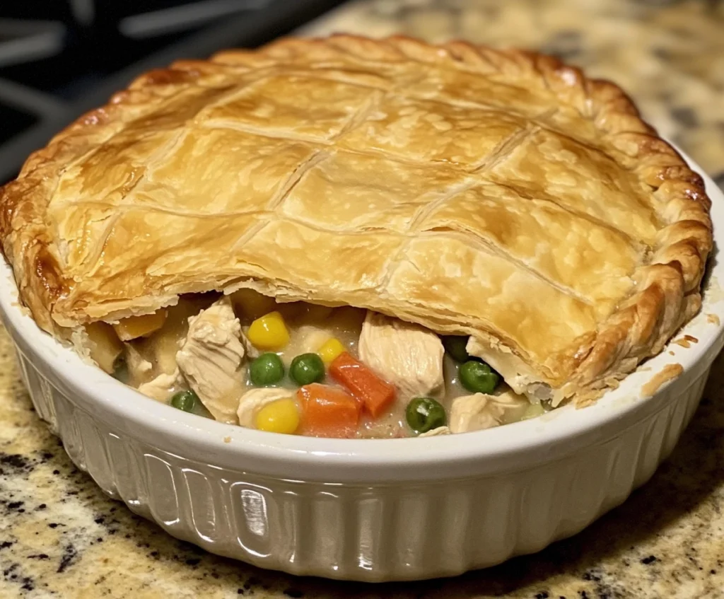 What is the sauce made of in chicken pot pie