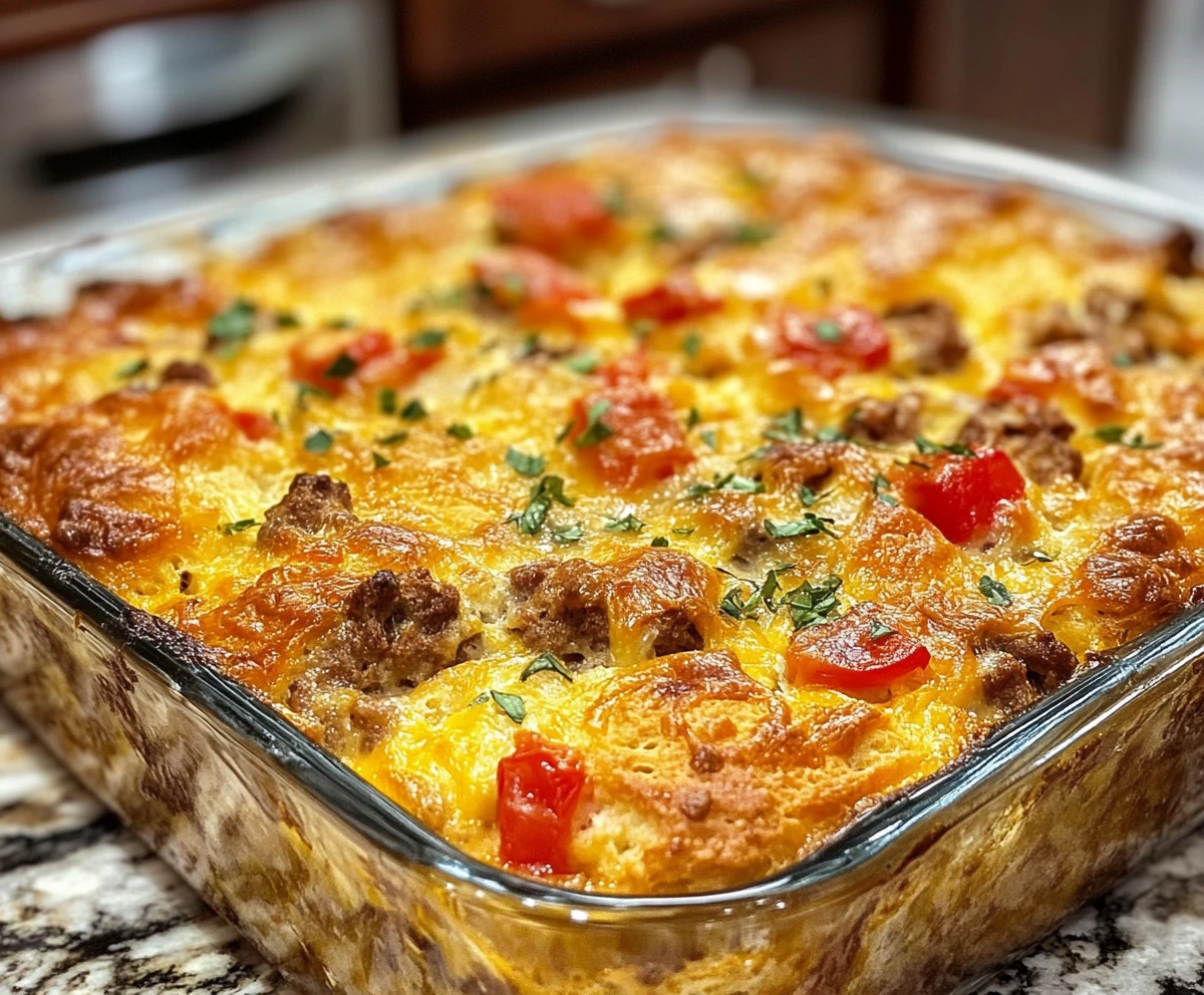 breakfast casserole with biscuits